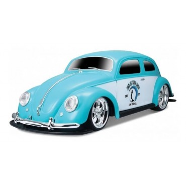 VOLKSWAGEN FUSCA 1951 AZUL ESCALA 1/10 RADIO CONTROLE 2.4GHZ COMPLETO BATERIA 6.4V E CARREGADOR USB MAISTO TECH 81041